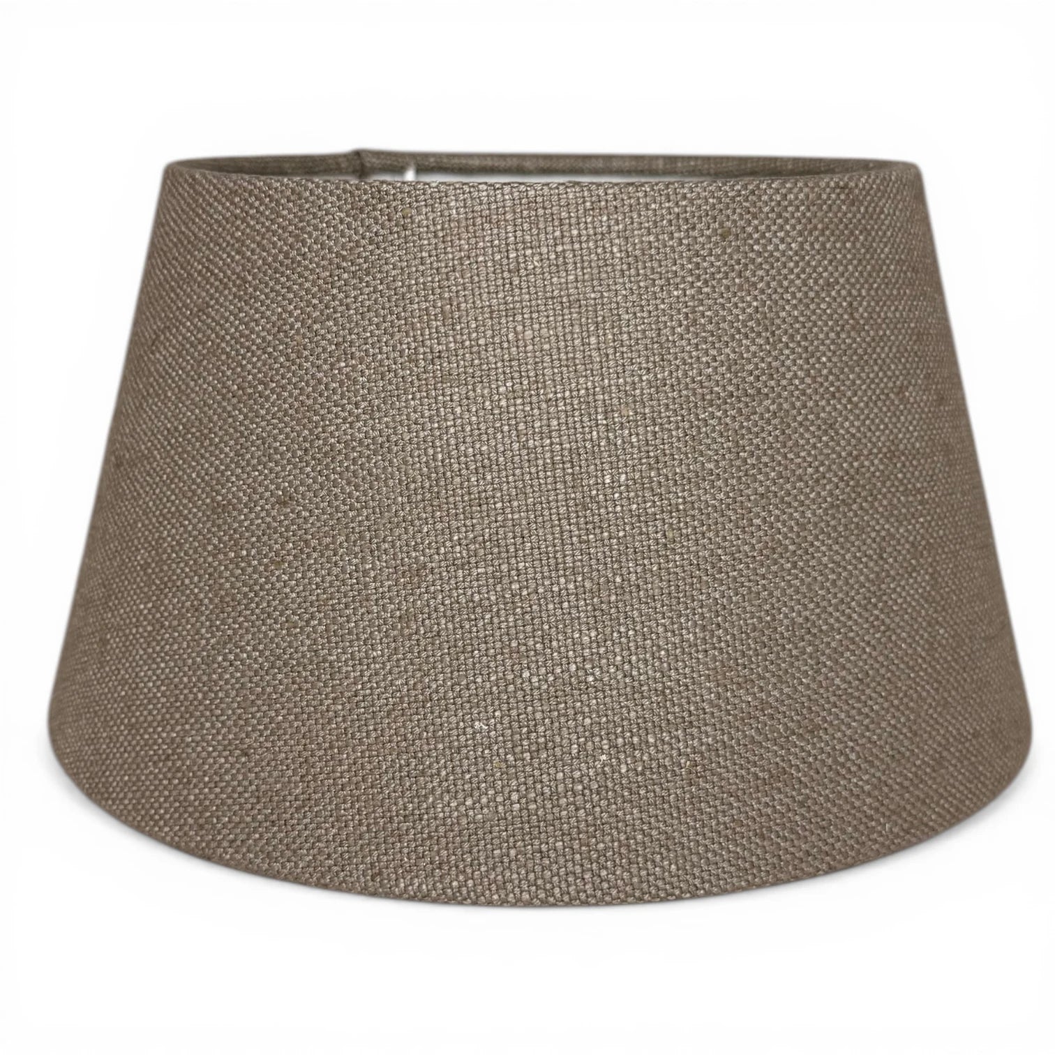 Konischer Lampenschirm in Lever Taupe aus Stoff, Frontansicht