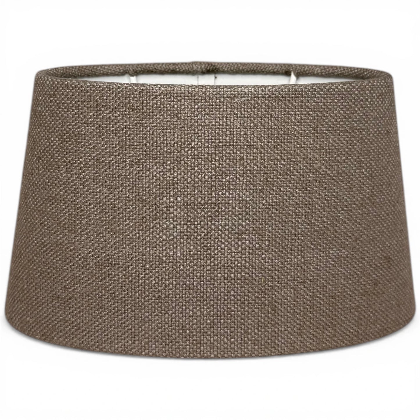 Ovaler Lampenschirm in Lever Taupe aus Stoff, Frontansicht