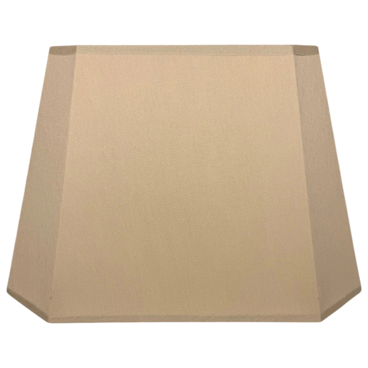 Rechteckiger Lampenschirm in Beige mit achteckiger Formwirkung, Frontansicht