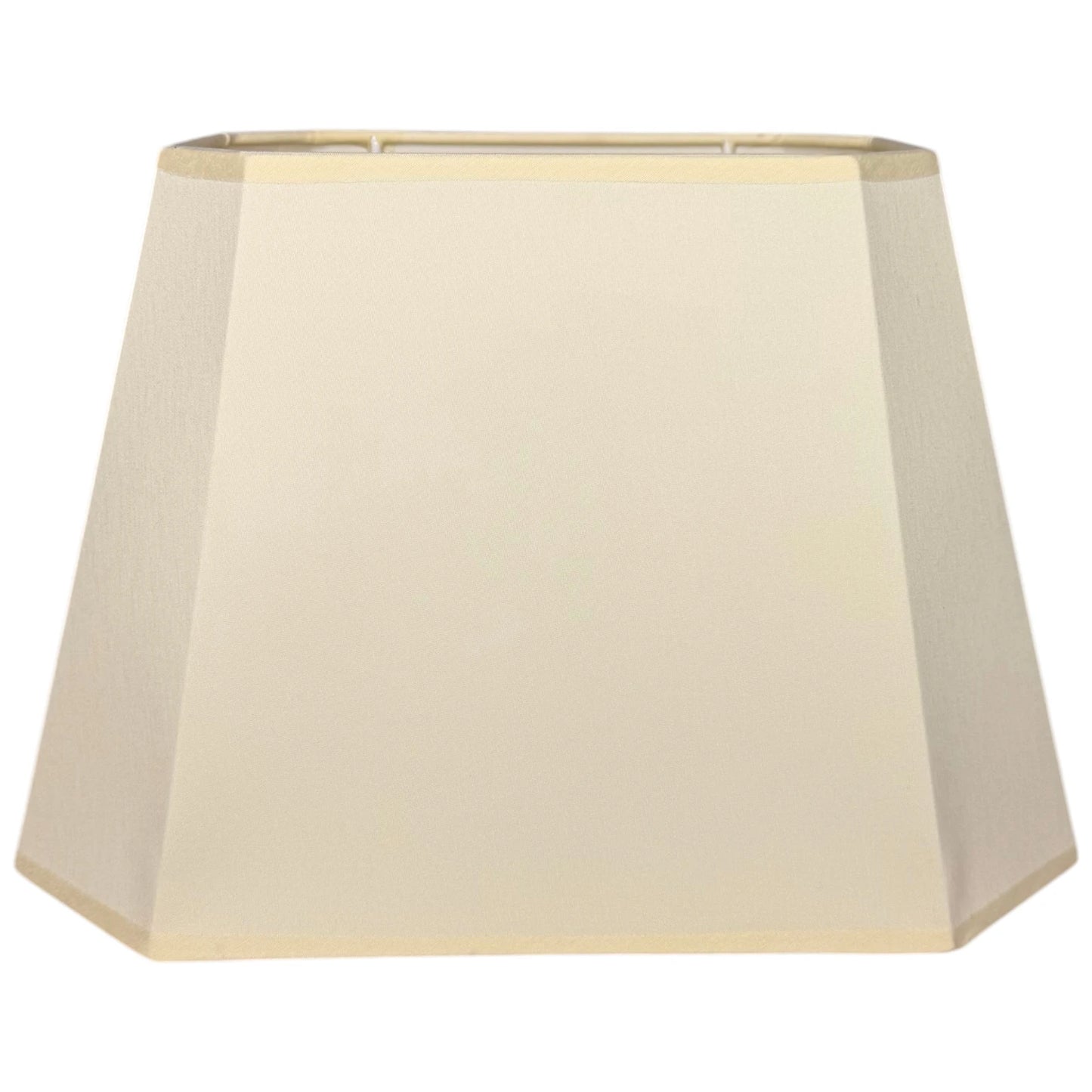Rechteckiger Lampenschirm in creme Beige mit achteckiger Formwirkung, Frontansicht