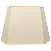 Rechteckiger Lampenschirm in creme Beige mit achteckiger Formwirkung, Frontansicht