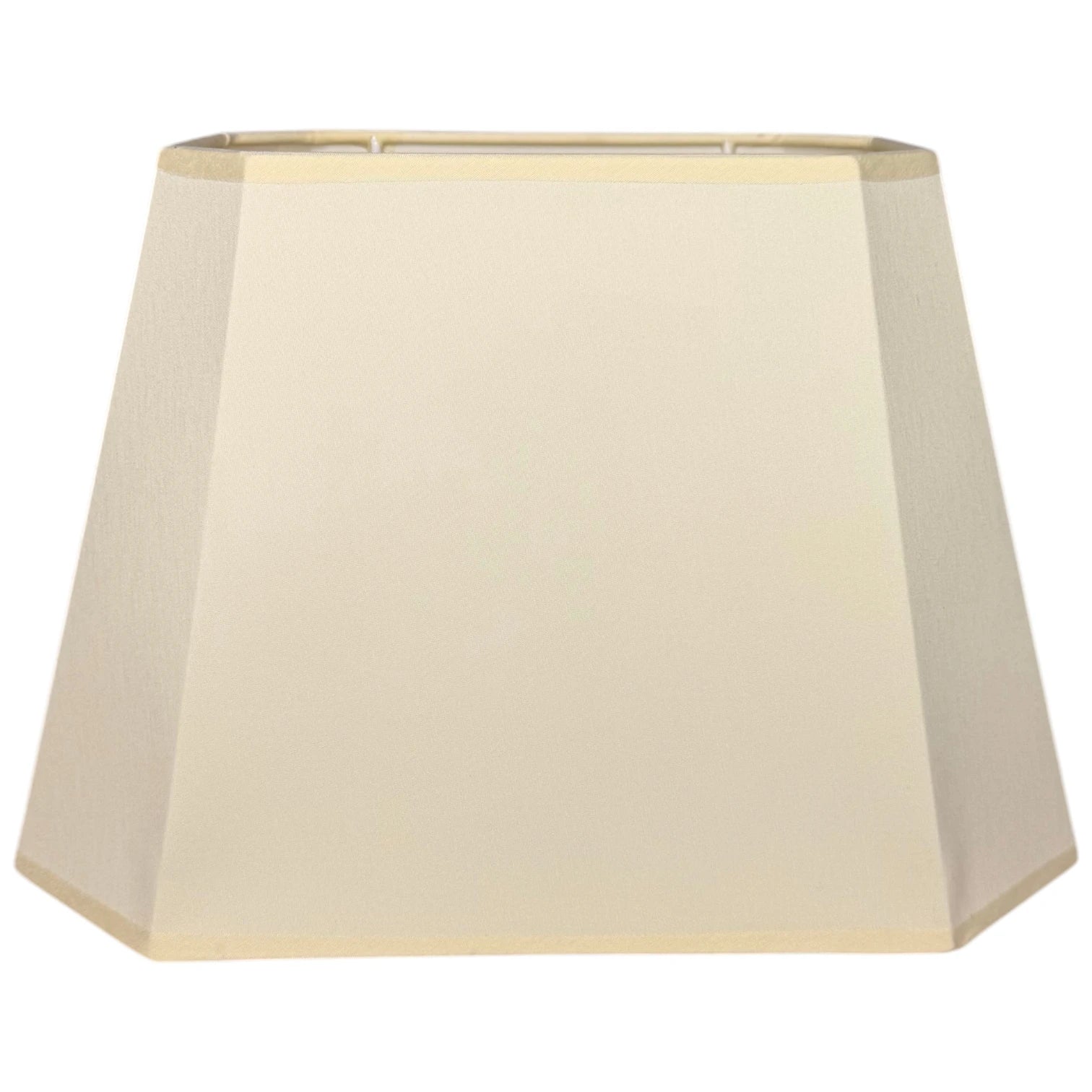 Rechteckiger Lampenschirm in creme Beige mit achteckiger Formwirkung, Frontansicht