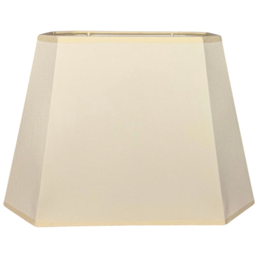 Rechteckiger Lampenschirm in creme Beige mit achteckiger Formwirkung, Frontansicht