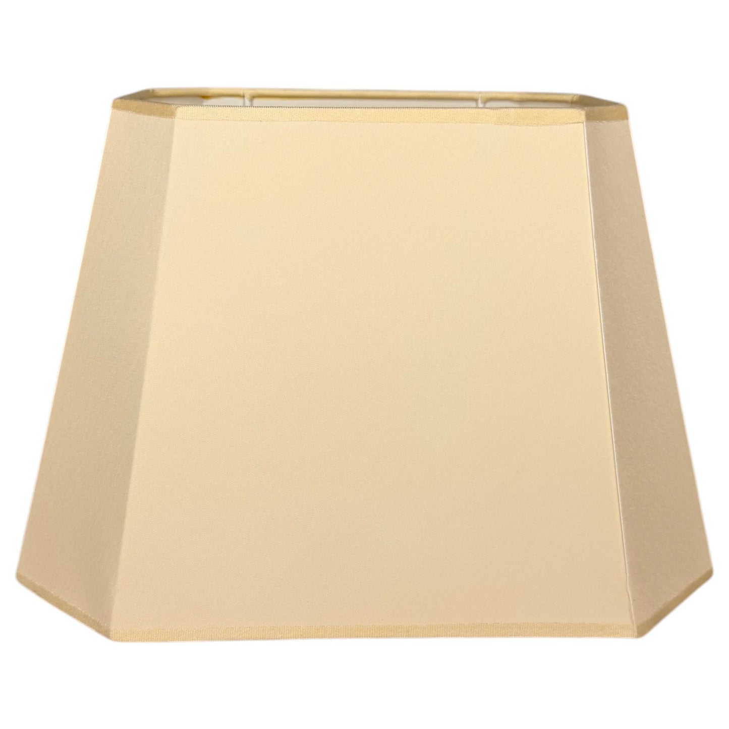 rechteckiger Lampenschirm in Warm Beige mit achteckiger Formwirkung, Frontansicht
