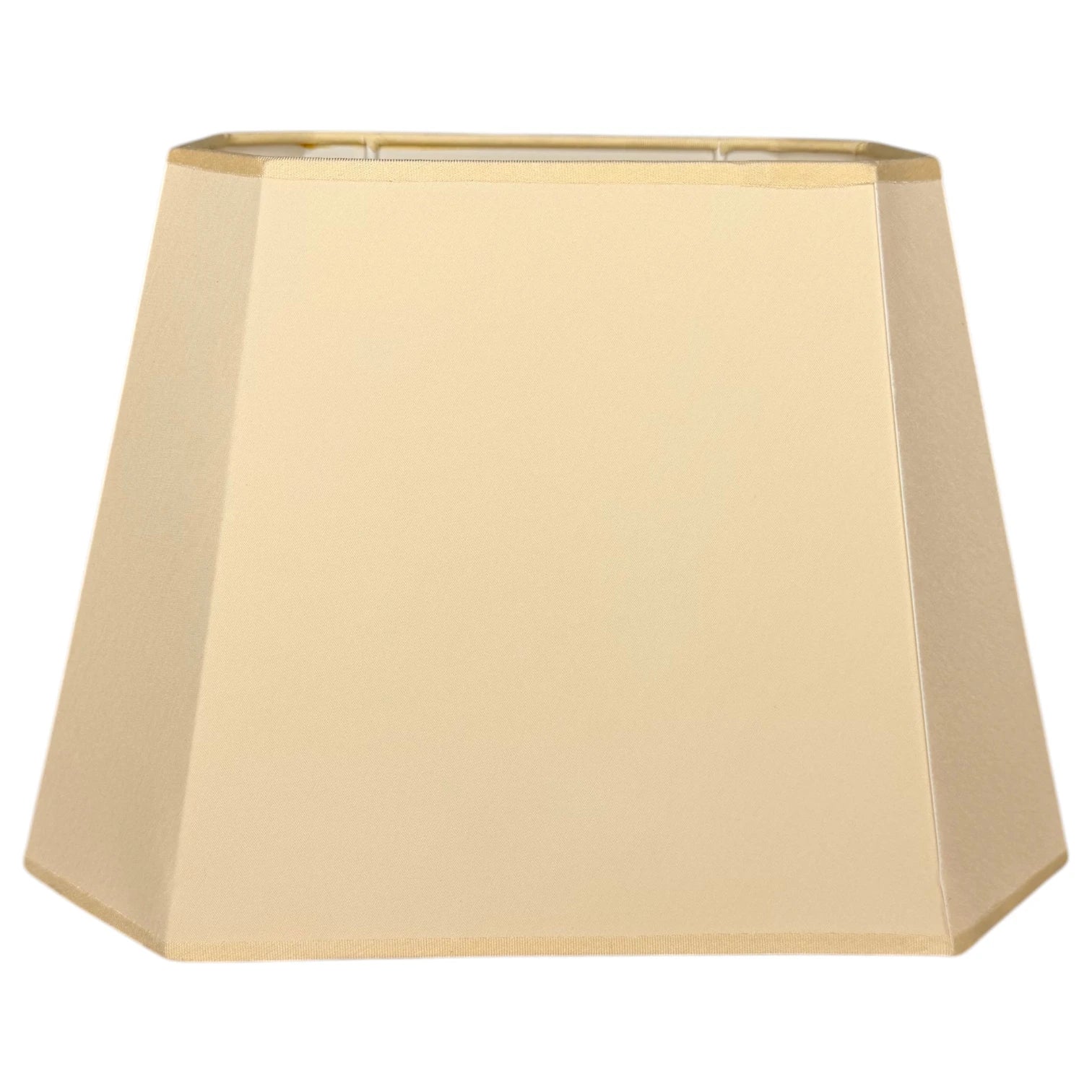 rechteckiger Lampenschirm in Warm Beige mit achteckiger Formwirkung, Frontansicht