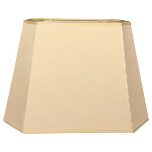 rechteckiger Lampenschirm in Warm Beige mit achteckiger Formwirkung, Frontansicht