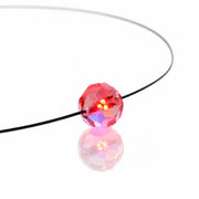 Leuchtende Halskette LED Kristall Ball rot mit Swarovski®- Elements