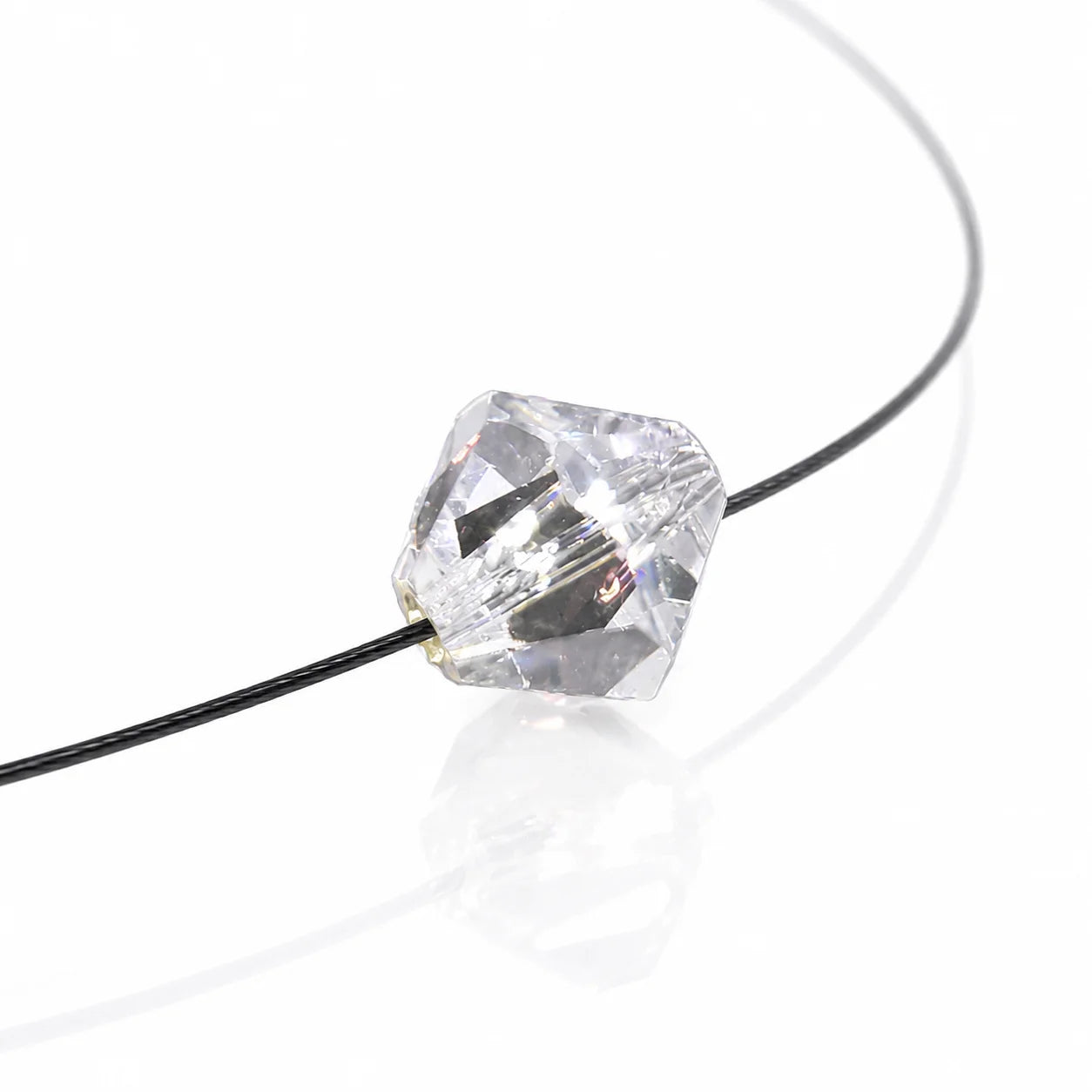 Leuchtende Halskette – Bicone (geschliffen) – Weiß – Swarovski® Elements