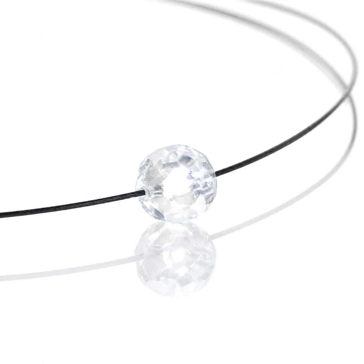 Die leuchtende halskette LED Kristall Ball (geschliffen) Weiß mit Swarovski® Elements von Firejewel 
