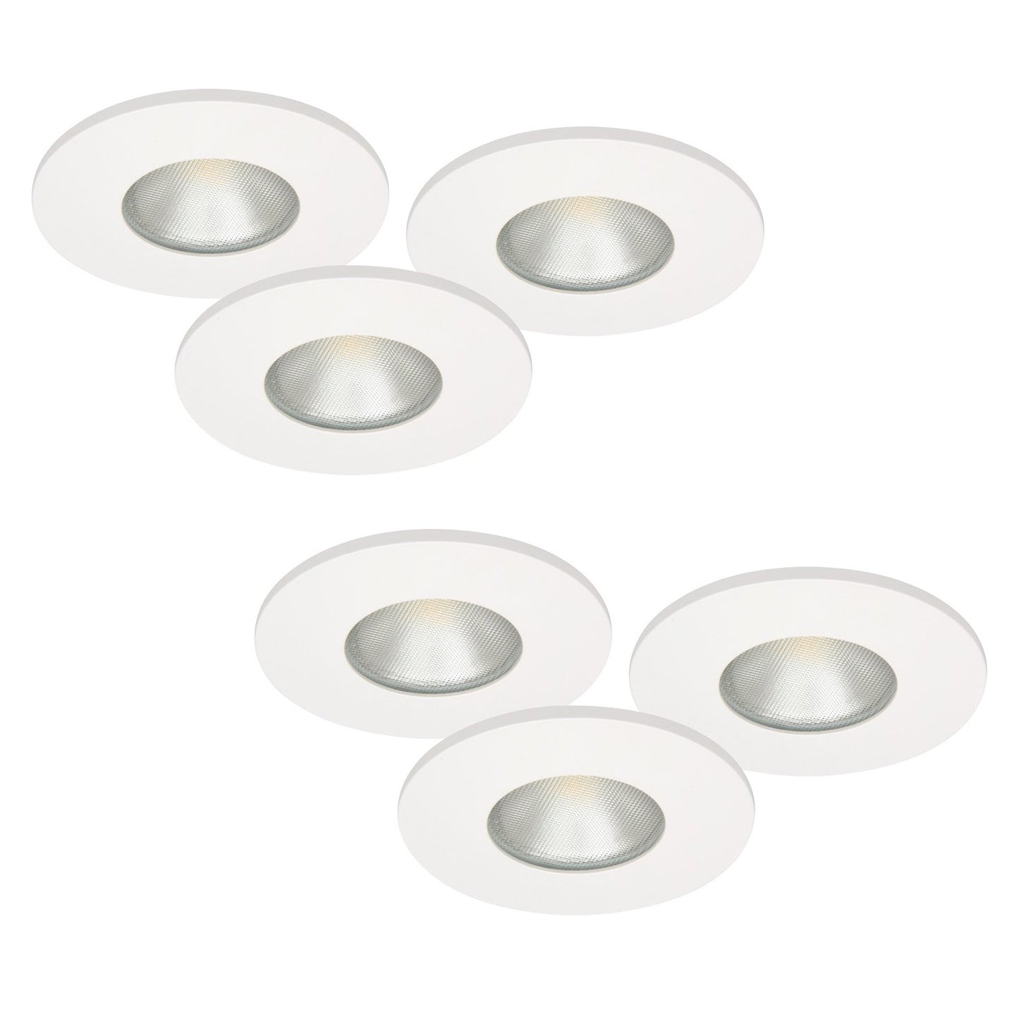 6er Set LED Einbau Spots dimmbar weiß ultra slim IP44 13W MD-315 – Einbaustrahler IP44, dimmbar