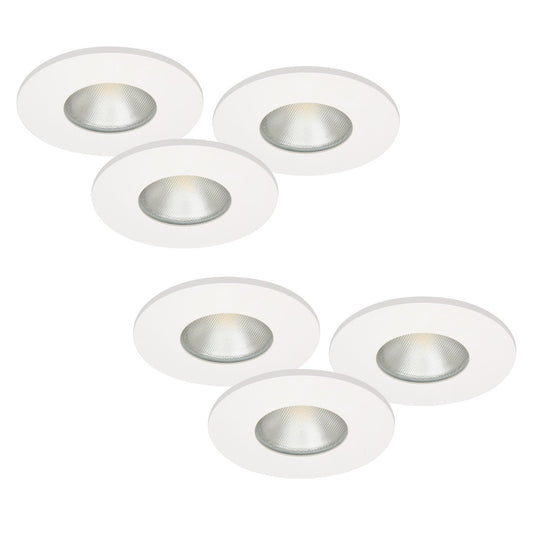6er Set LED Einbau Spots dimmbar weiß ultra slim IP44 13W MD-315 – Einbaustrahler IP44, dimmbar