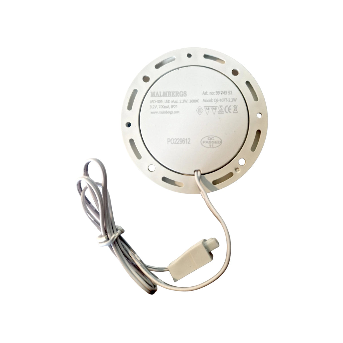 Malmbergs MD-305 weiß LED Ersatzspot 9974352 – Original Einzelspot für LED Kit 9974363
