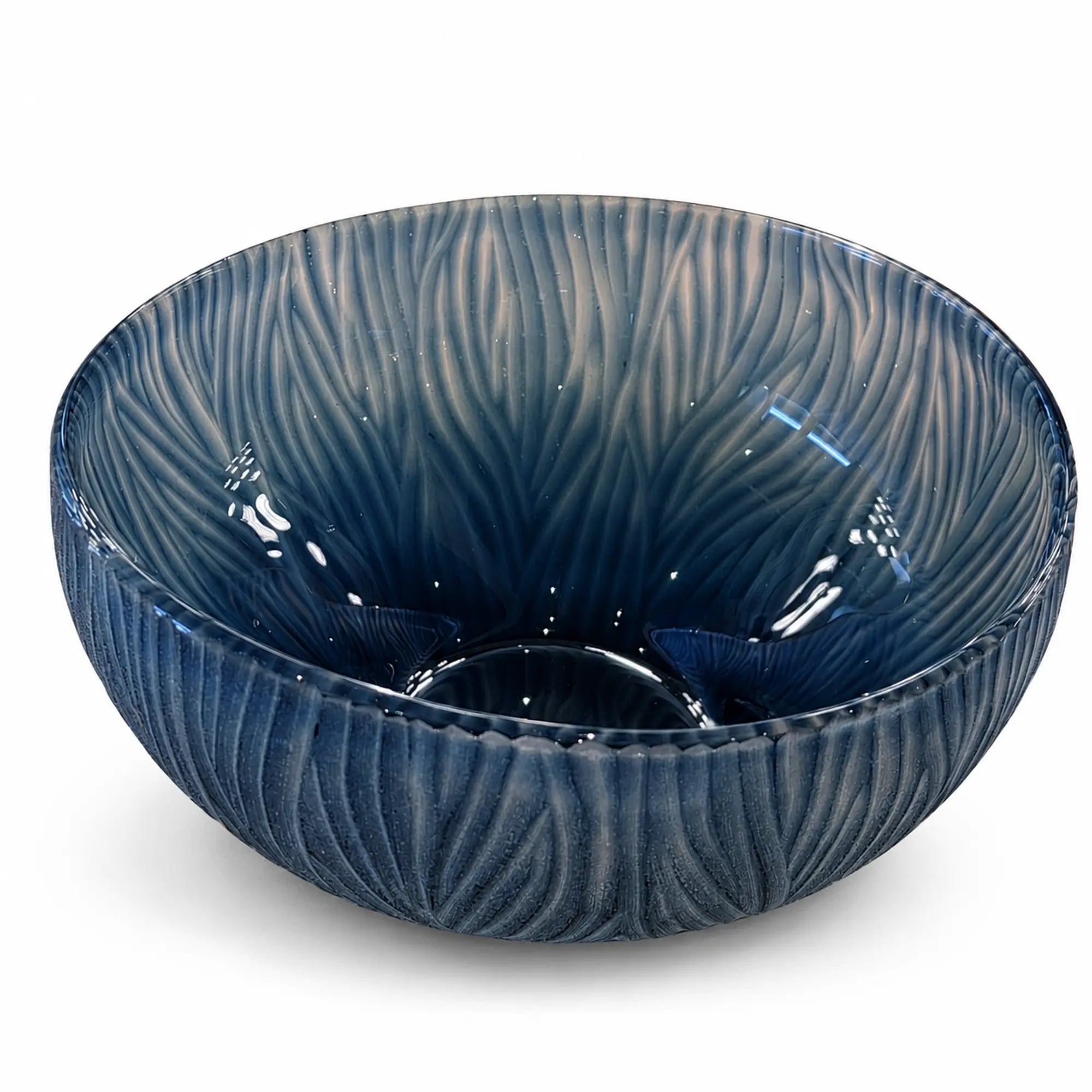 Blaue Glasschale Ø 29 cm – mundgeblasen & handgeschliffen | Sompex Dinah