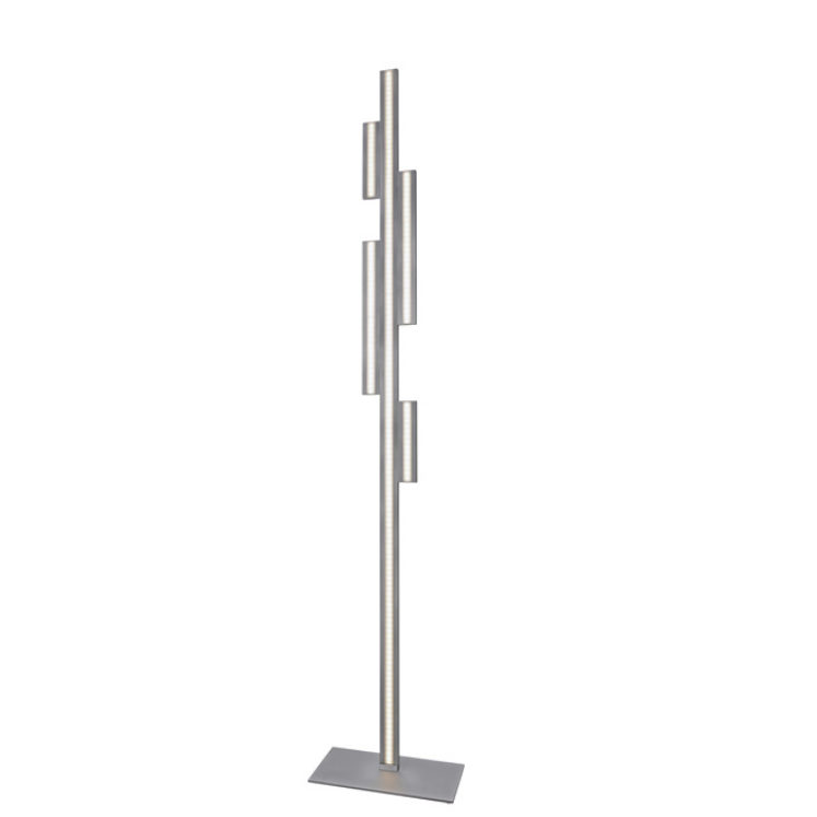 LED Stehlampe Empire dimmbar 152cm Alu gebürstet Stehleuchte, Standleuchte – Tischlampe / Tischleuchte / Nachttischlampe – St