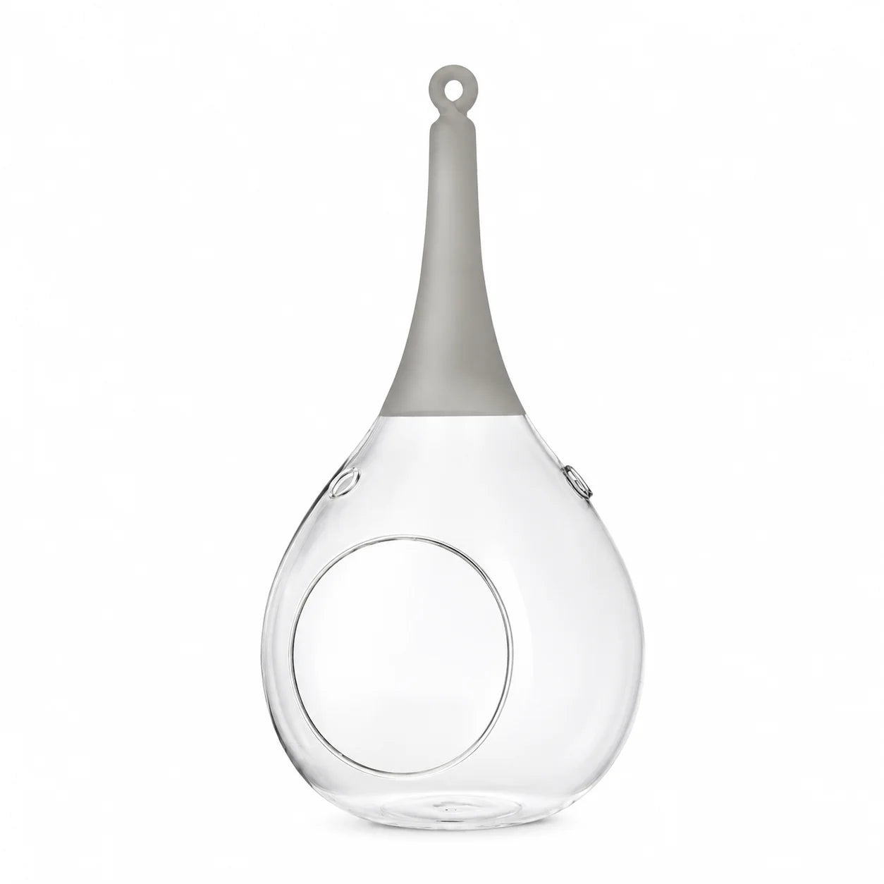 Sompex Taura Hängewindlicht Grau 35 cm – mundgeblasen · handbemalt · Glas · Tropfenform