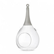Sompex Taura Hängewindlicht Grau 35 cm – mundgeblasen · handbemalt · Glas · Tropfenform