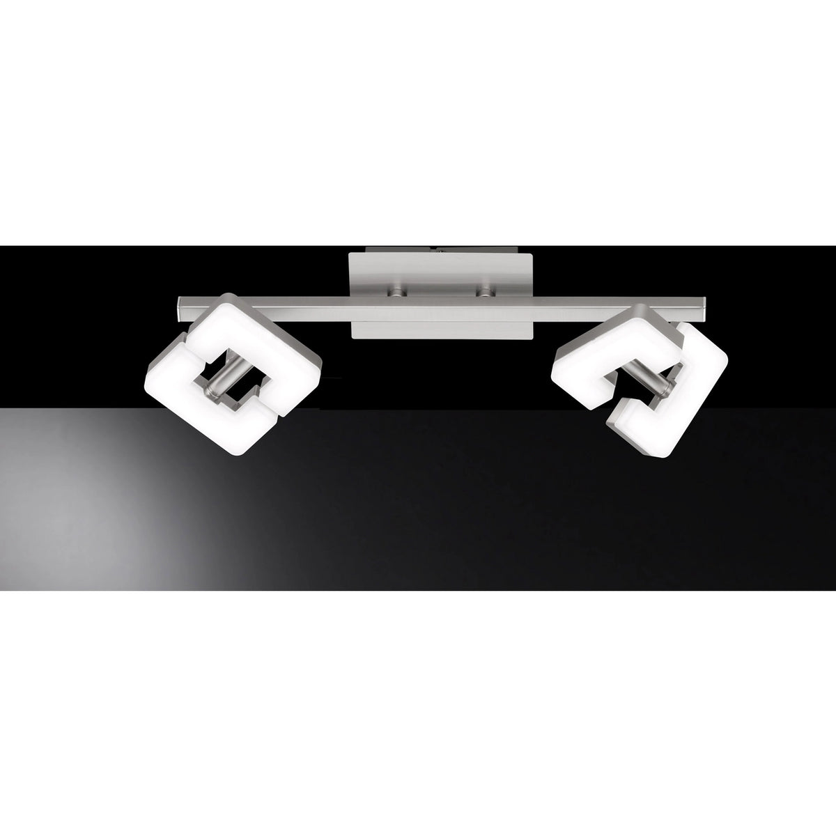led deckenstrahler 2flg in modernen design mit schwenkbaren rechteckigen leuchtköpfen ofi zara 
