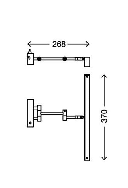 LED Bad- Spiegellampe mit Schalter verstellbar Chrom 37cm