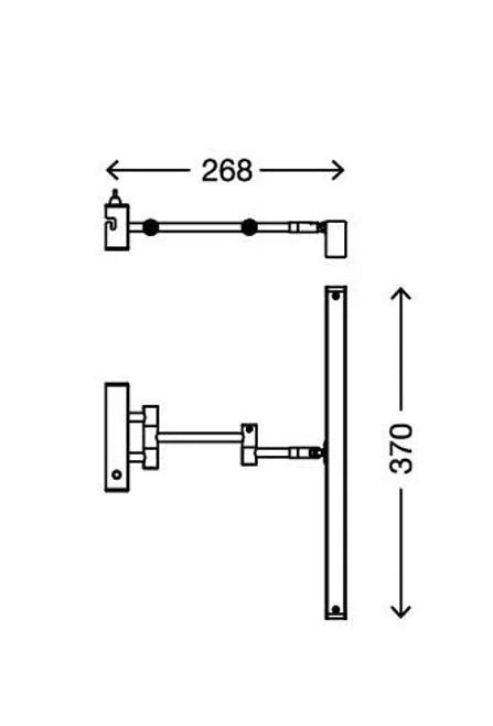 LED Bad- Spiegellampe mit Schalter verstellbar Chrom 37cm