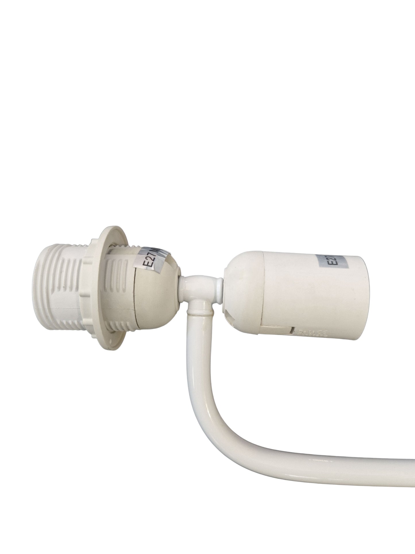 Lampengestell mit 4x E27 Fassung max 15W Metall weiß Ersatzteil Stoff Stehlampe Innenleben Reparatur Stange 70cm mit Steckerkabel 265cm mit Schalter transparent Sompex 96157 