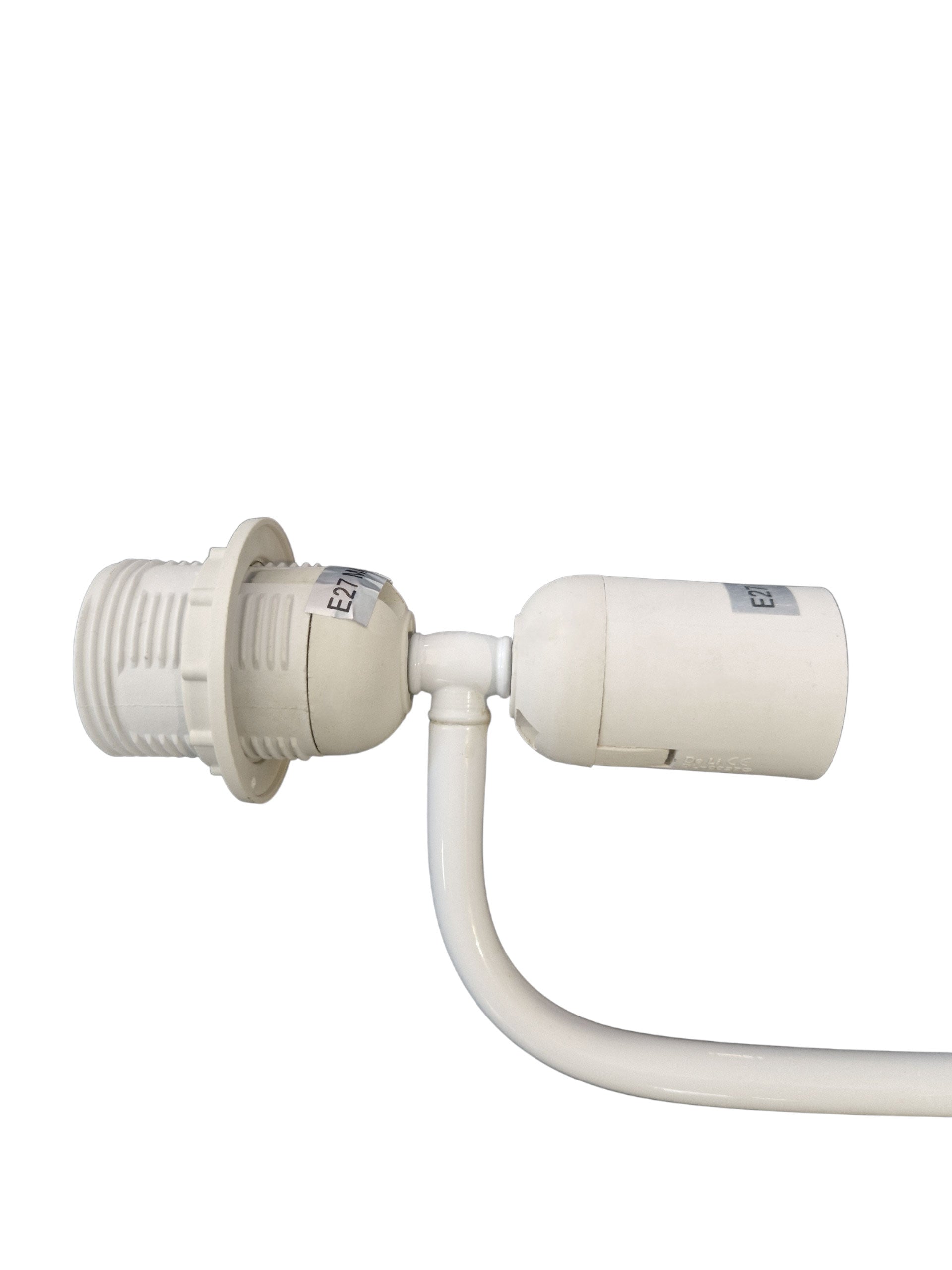 Lampengestell mit 4x E27 Fassung max 15W Metall weiß Ersatzteil Stoff Stehlampe Innenleben Reparatur Stange 70cm mit Steckerkabel 265cm mit Schalter transparent Sompex 96157 
