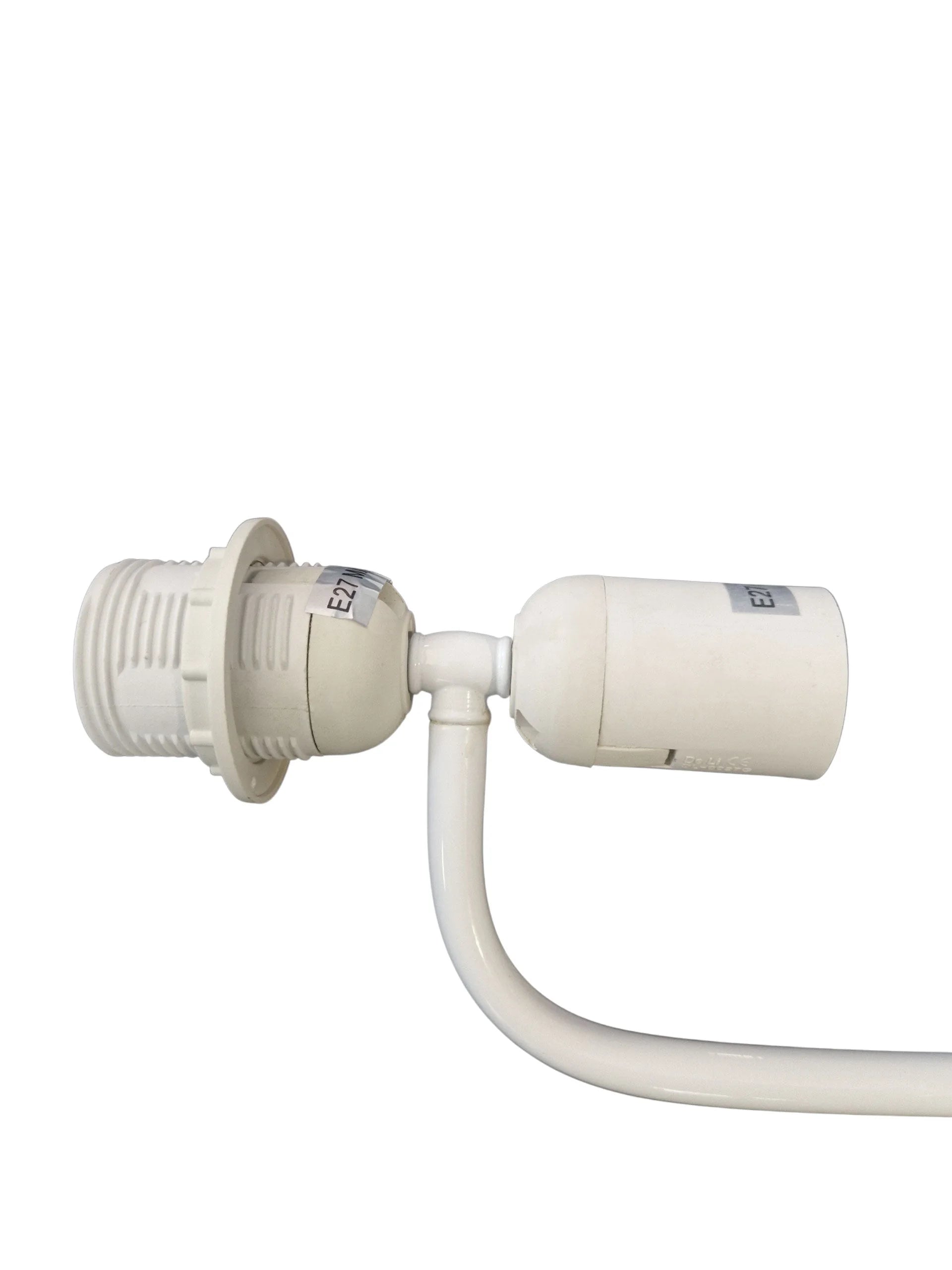 Lampengestell mit 4x E27 Fassung max 15W Metall weiß Ersatzteil Stoff Stehlampe Innenleben Reparatur Stange 70cm mit Steckerkabel 265cm mit Schalter transparent Sompex 96157 