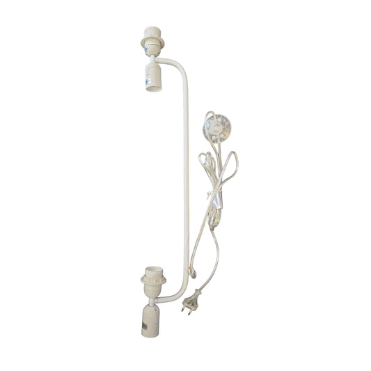 Lampengestell mit 4x E27 Fassung max 15W Metall weiß Ersatzteil Stoff Stehlampe Innenleben Reparatur DIY Stange 70cm mit Steckerkabel 265cm mit Schalter transparent Sompex 96157