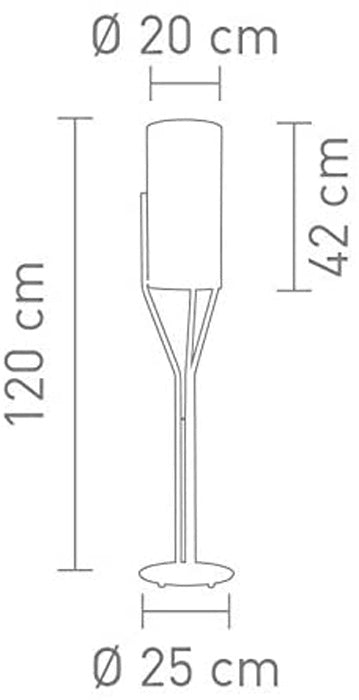 Moderne Stehleuchte Neptuno 120cm mit Acrylschirm E27