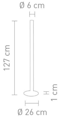 Design LED Stab Stehlampe Sunny Glas grau Chrom dimmbar