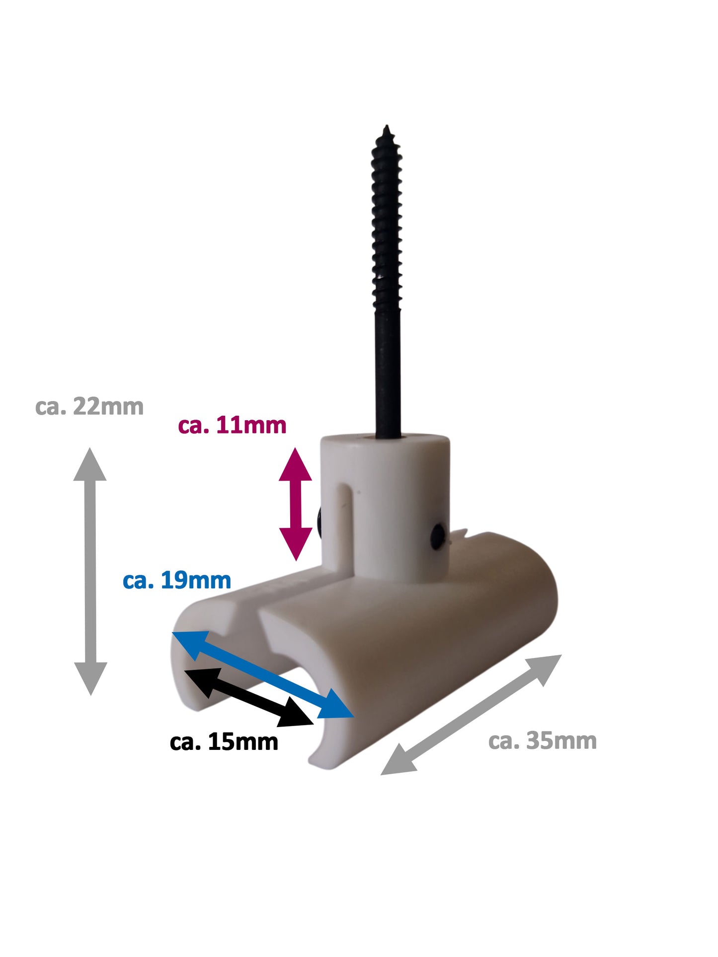 Abmessungen 35mm 22mm 19mm Deckenhalterung Wandbefestigung Schienensystem 12V VIA Bruck Clips 160 519 ws
