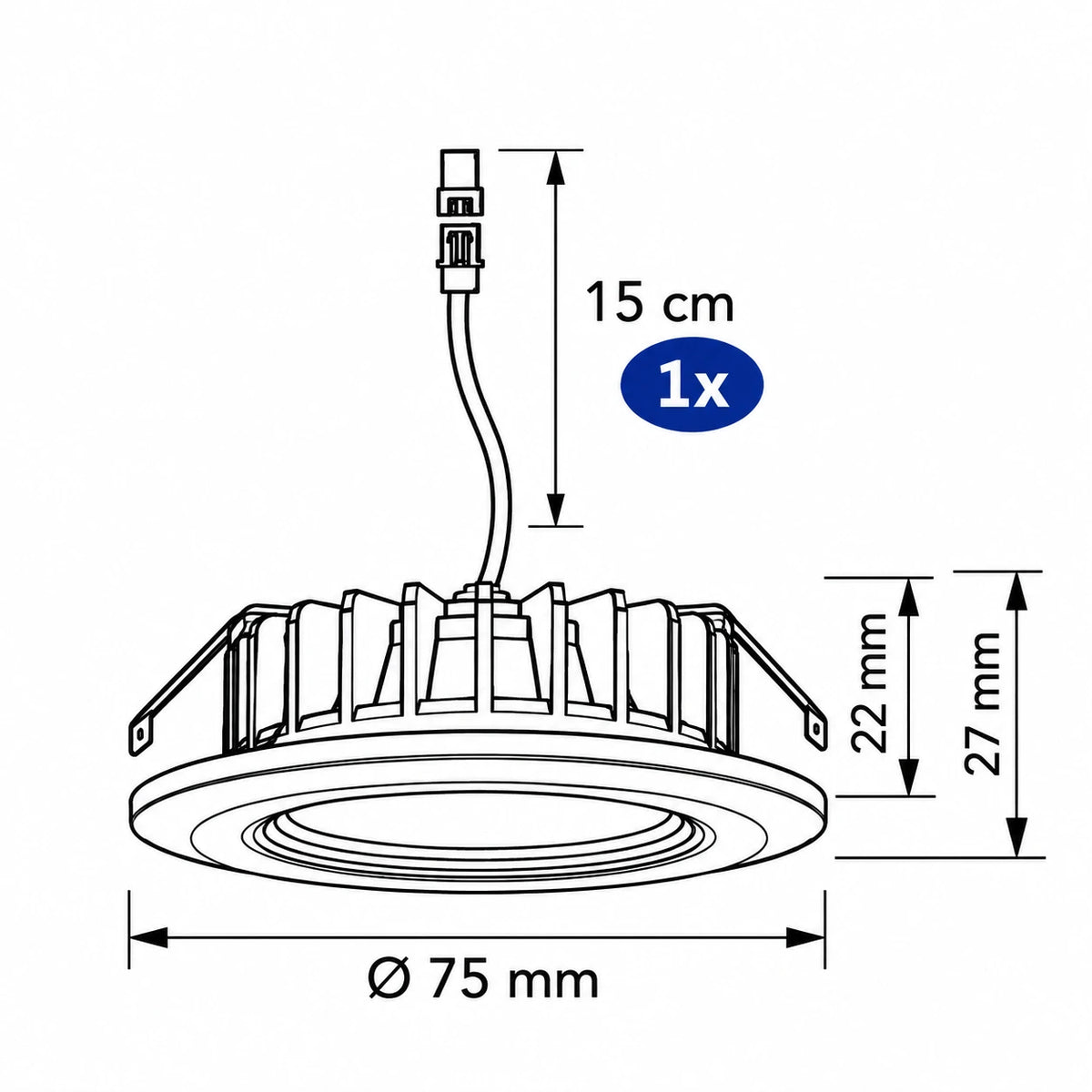Malmbergs MD-99 LED Ersatzspot Weiß 9974091 – 5W, 2700K, IP44, für LED Kit 9974365
