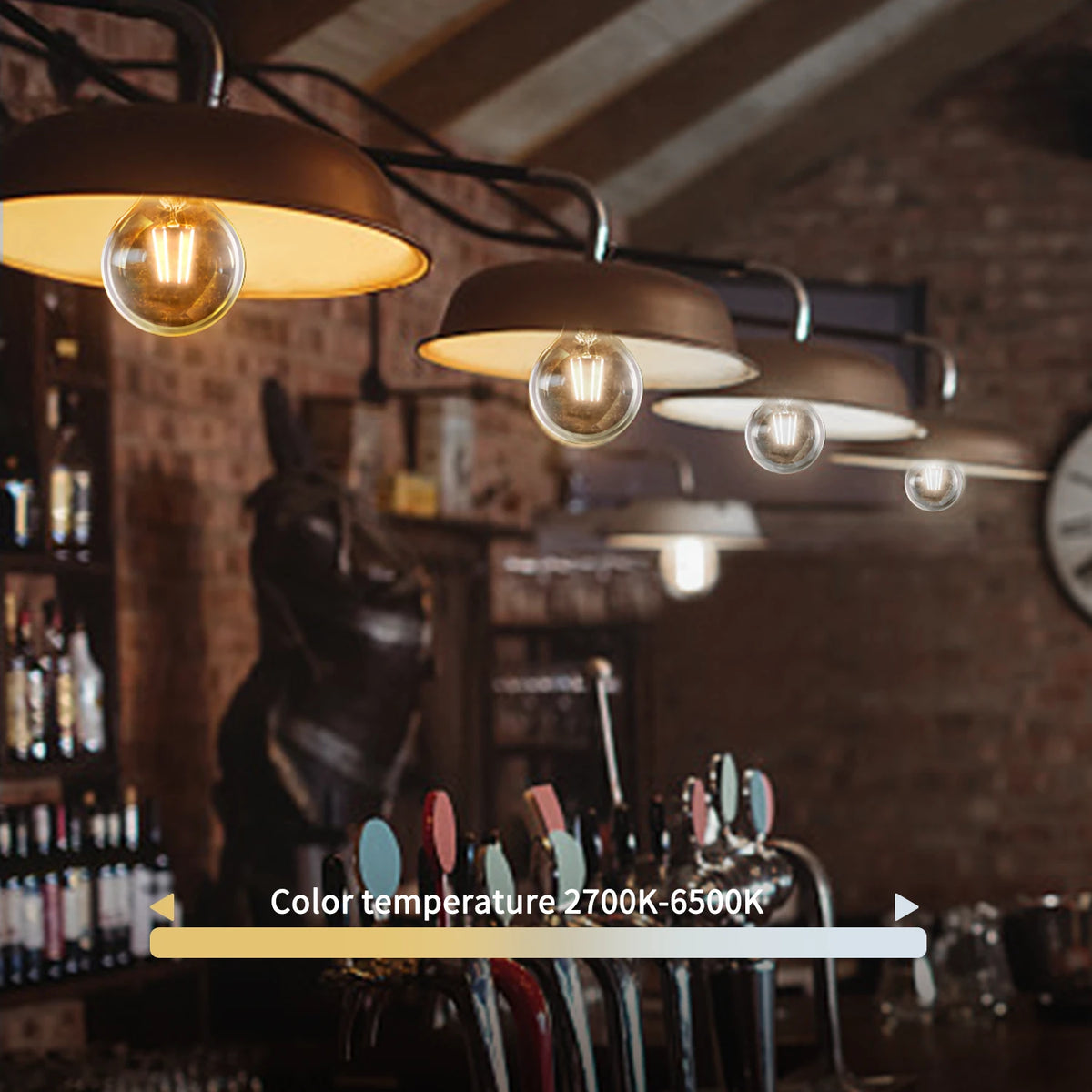 Aigostar smarte LED-Filamentlampen E14 G45 – 4er-Set, WLAN, 2700–6500 K – Produktansicht 3