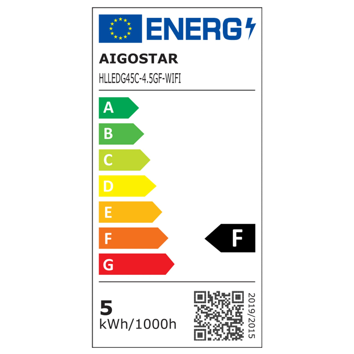 Aigostar smarte LED-Filamentlampen E14 G45 – 4er-Set, WLAN, 2700–6500 K – Energieetikett