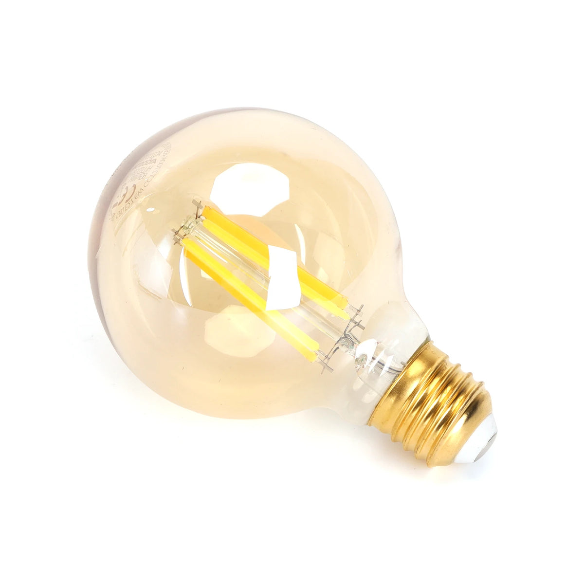 Aigostar smarte LED-Filamentlampe E27 G80 – Bernstein, WLAN, 6 W CCT – Produktansicht 3