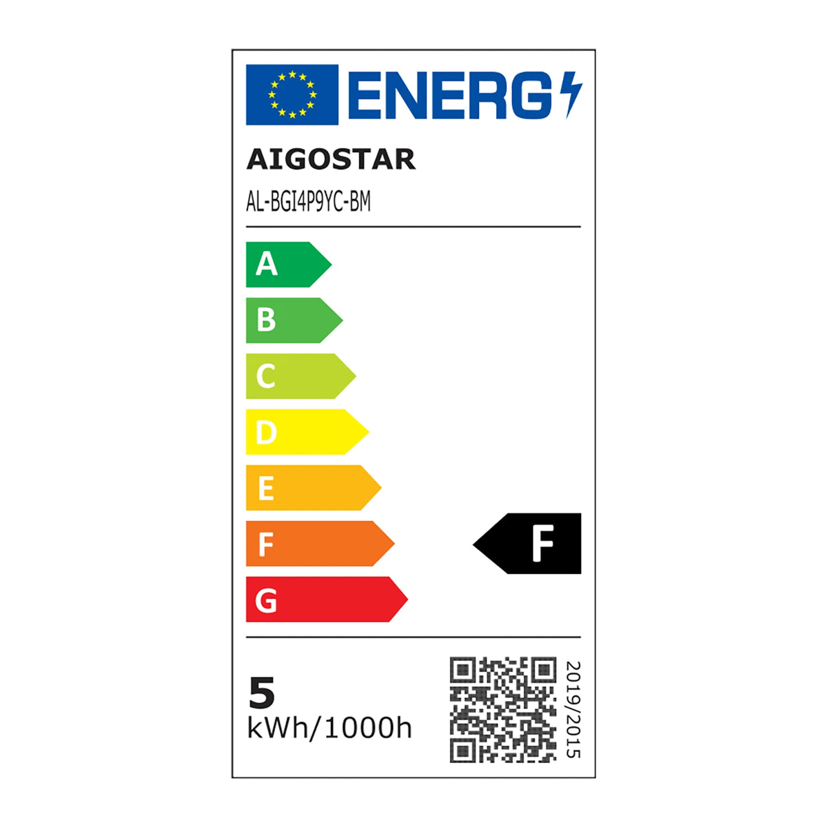 Aigostar smarte LED-Lampe E27 G120 Mirage – 4,9 W RGB+CCT, Bluetooth Mesh – Energieetikett