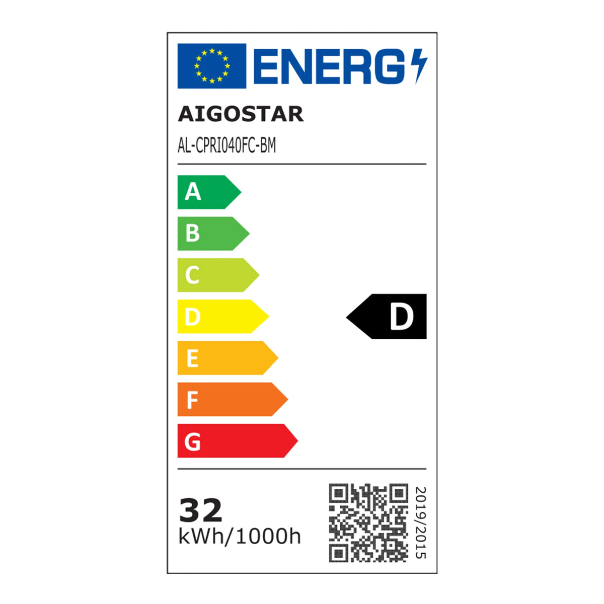 Aigostar Smart LED-Panel 1195 × 295 mm – 36 W, RGB+CCT, Bluetooth Mesh – Energieetikett