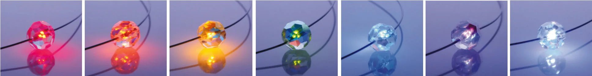 Leuchtende Halskette – Ball (geschliffen) – Weiß – Swarovski® Elements