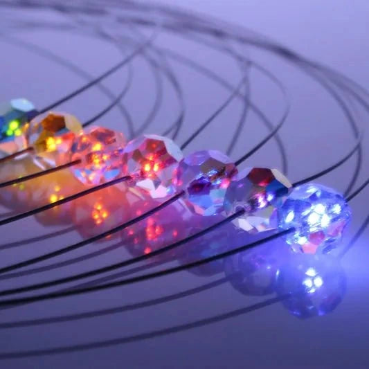 Leuchtende Halskette – Ball (geschliffen) – Rot – Swarovski® Elements