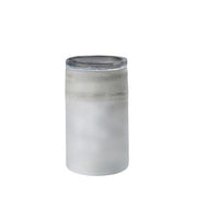 Gefrostete Blumenvase Windlicht aus Glas weiß groß mundgeblasen, Handwerkskunst