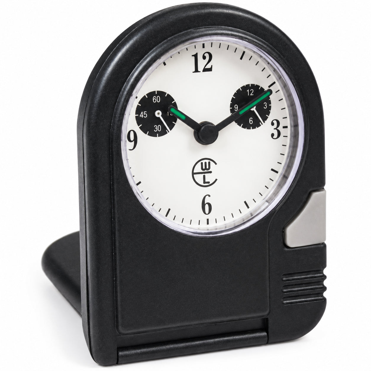 Reisewecker Analog Klappbar Schwarz - Kleiner Quarz Wecker mit Licht