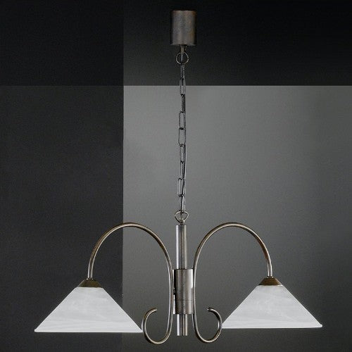 Antik Hangeleuchte rund 2 flammig Till Honsel – Pendelleuchte E14