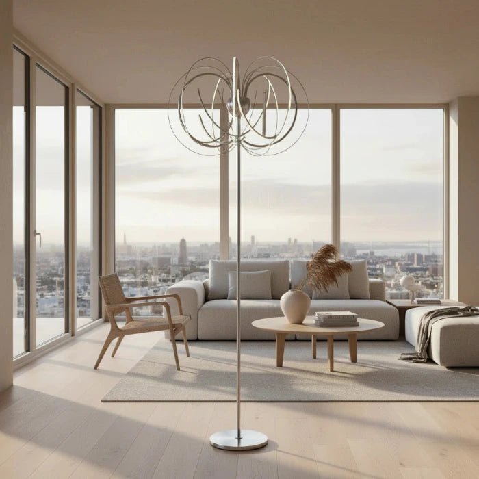 Design LED Stehlampe Apples geschwungen dimmbar – Stehleuchte dimmbar