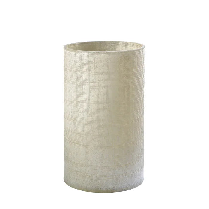Blumenvase beige Vintage-Optik strukturiertes Glas mundgeblasen 14,5x25,5cm mundgeblasen, Handwerkskunst