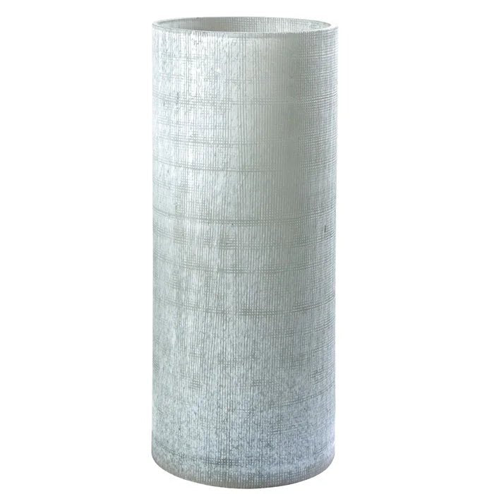 Hohe Blumenvase grau Vintage-Optik strukturiertes Glas mundgeblasen 35cm mundgeblasen, Handwerkskunst