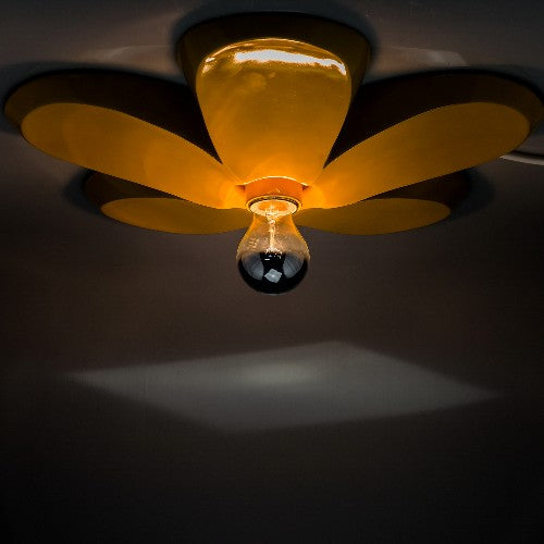 Ausgefallene Deckenleuchte Summer Blumenform gelb