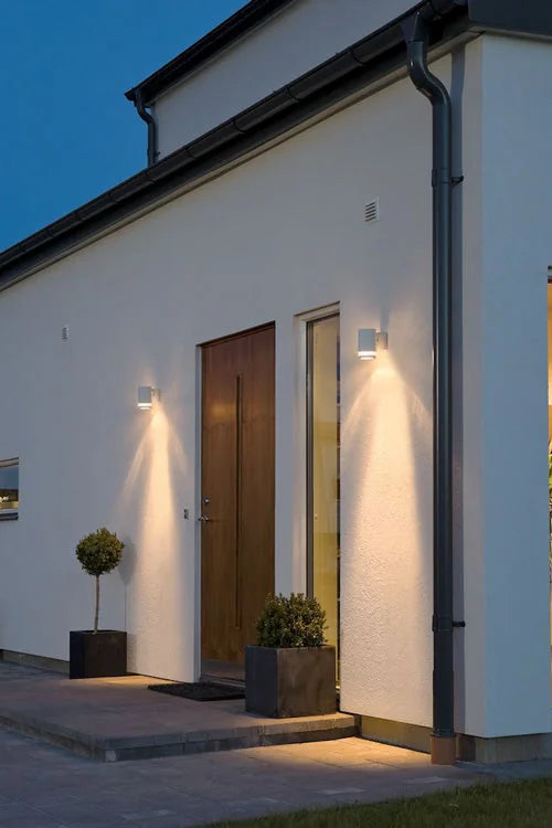 Außen-Wandstrahler Modena weiß Alu Glas IP44