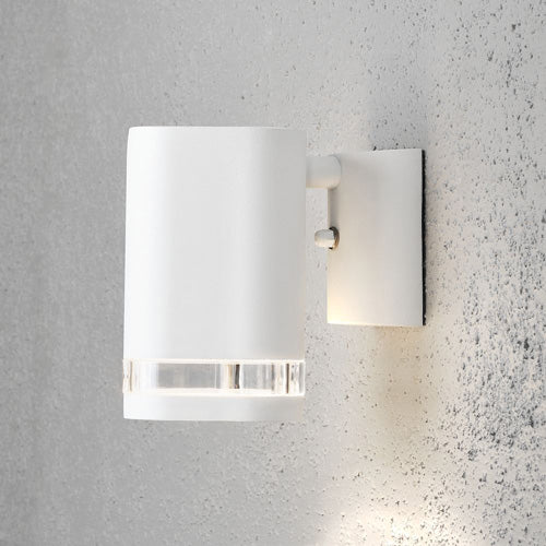Außen-Wandstrahler Modena weiß Alu Glas IP44