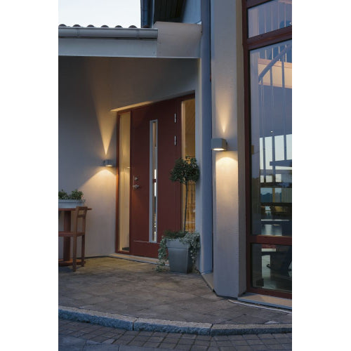 Außenwandleuchte Modena Square Up & Down Light silbergrau IP44