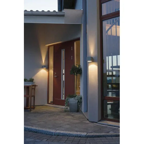 Außenwandleuchte Modena Square Up & Down Light silbergrau IP44