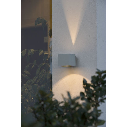 Außenwandleuchte Modena Square Up & Down Light silbergrau IP44